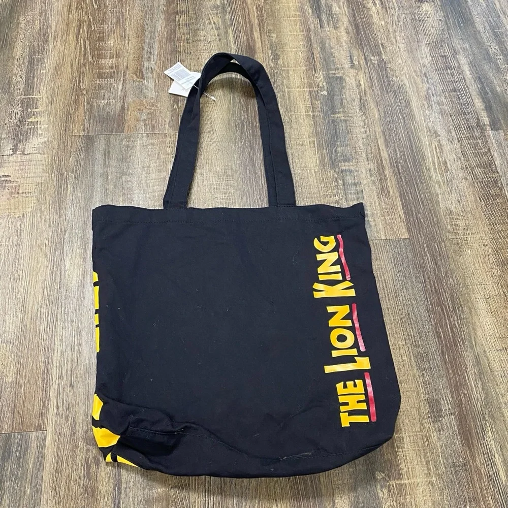 Disney The Lion King Broadway Musical‎ Canvas Tote Bag Black Yellow Graphic New